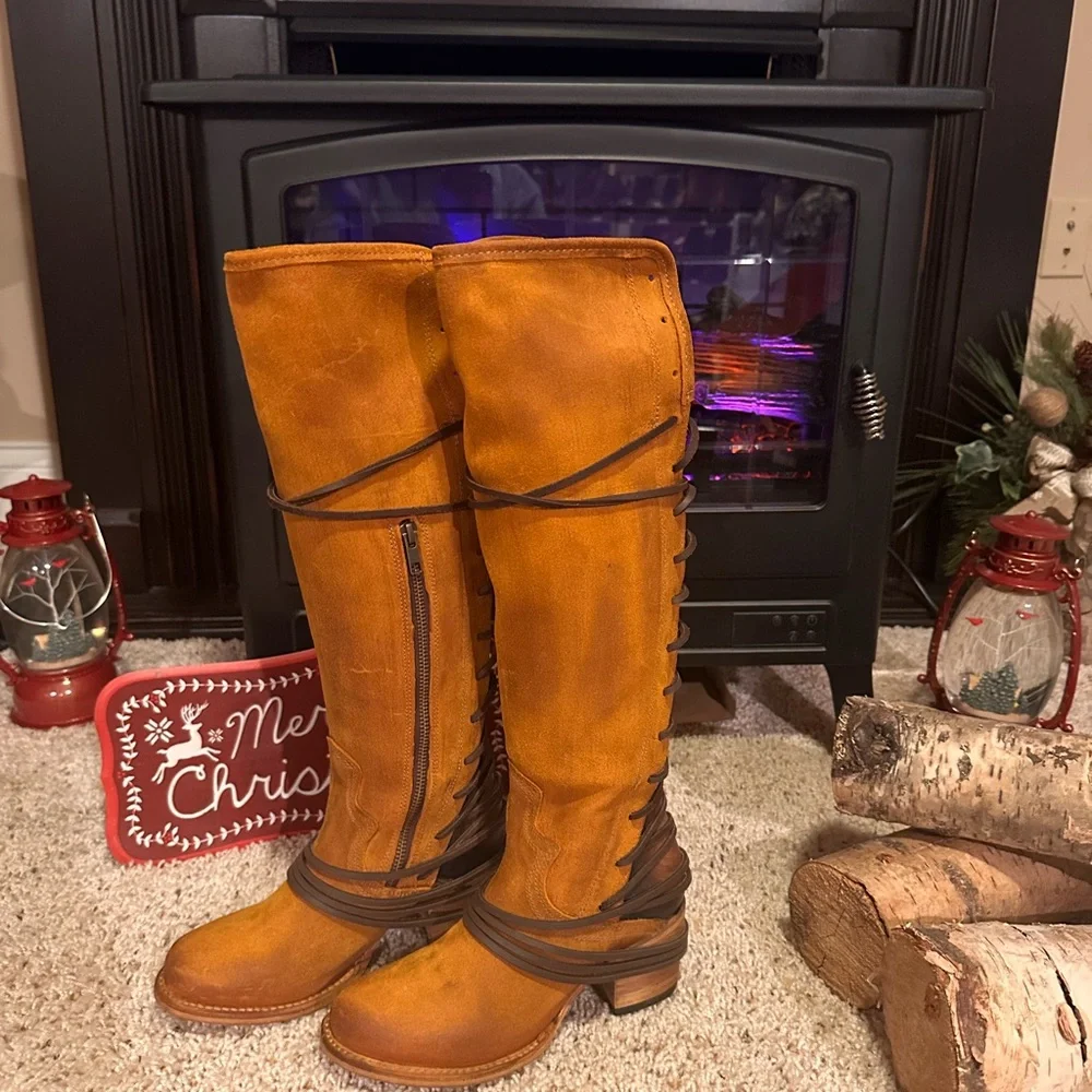 Freebird Women's Lace Up Boots in Brown - Picture 7 of 10